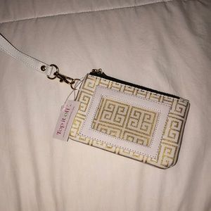 Gold & white wristlet